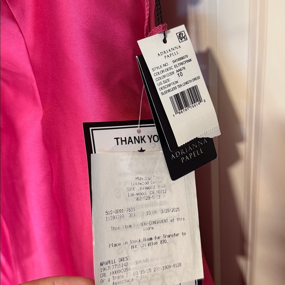 Sleeveless Mikado Fit & Flare Midi Dress With V-Back - Electric Pink - NWT - Picture 11 of 15